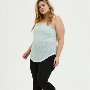 Torrid Burnout Knit Sleeveless Active Tank,  light blue, size 3